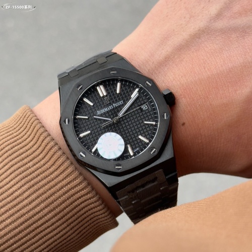 Audemars Piguet Royal Oak 15500 Herenhorloge - Zwart - Saffierglas 1 Audemars Piguet Royal Oak 15500 Herenhorloge - Zwart - Saffierglas