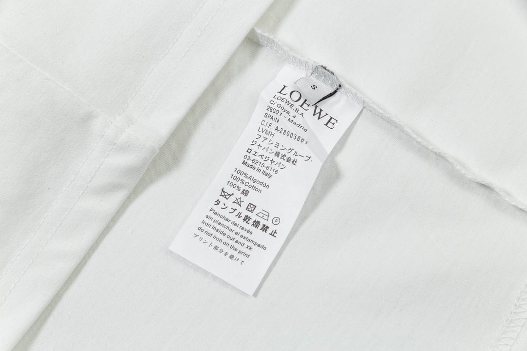 罗意威/Loewe 夏季新款 火焰口袋刺绣刺绣圆领短袖T恤