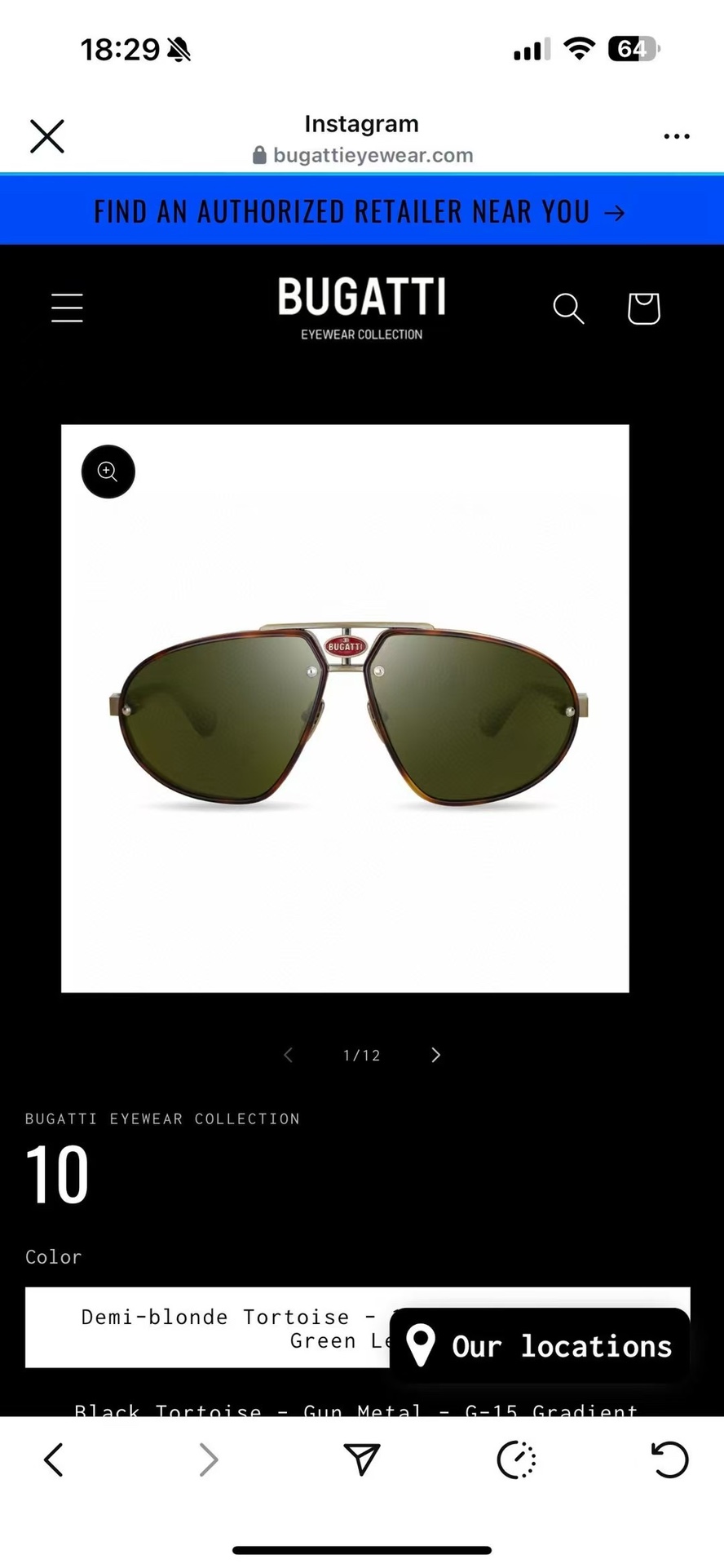 P‼BUGATT \n布加迪Bugatti-太阳镜上线咯\nMODEL：，SIZE:--.\nBugattiEyewear CollectionOne中最独特的一款·并配有珍贵的超豪华套装。\n-手工制作的日本醋酸纤维素框架正面 -.纯 五金件\n-级日本 螺丝及组件\n男士推荐