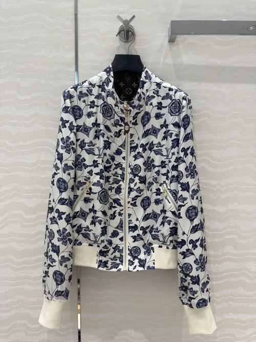 Louis Vuitton Women's Reversible Silk Twill Bomber Jacket in Floral Print 1 Louis Vuitton Women's Reversible Silk Twill Bomber Jacket in Floral Print