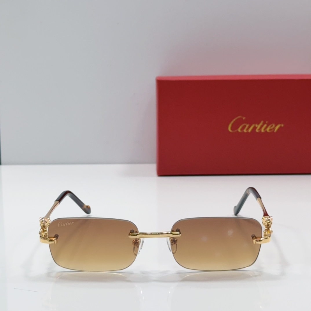 Cartier Rimless Glasses Metal Rectangular
