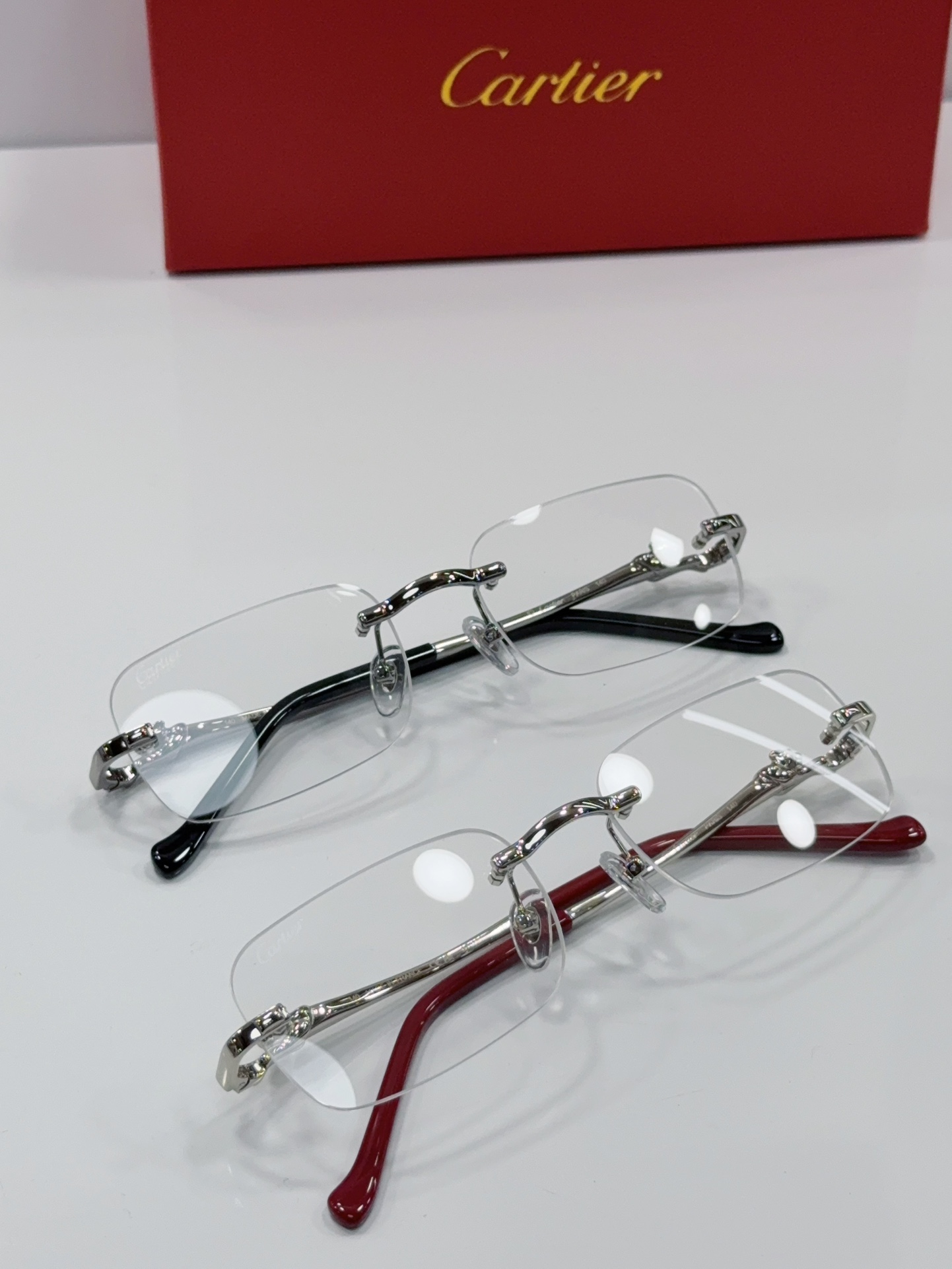 Cartier Optical Glasses Rimless Metal Rectangular
