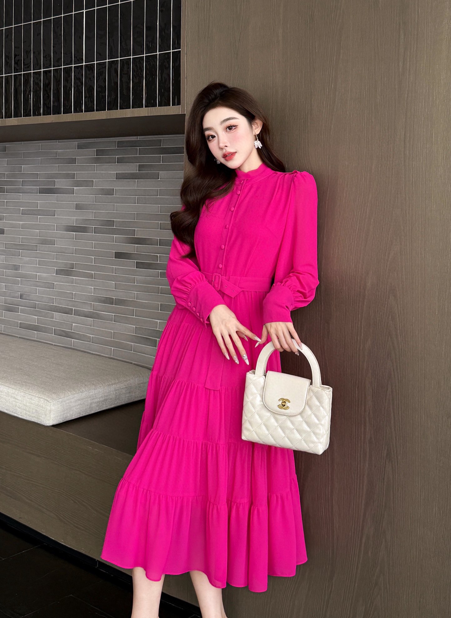 NO:323425,Model number G25030723 ZIMMERMA*N high-end customization for Australian brand, half-body buckle placket layered splicing large skirt with a waist slim long sleeve stand-up collar dress with a belt!  Rose red, black, 36.38.40.42 (38 size bust 92, sleeve length 62, waist 72, skirt length 110) hair, skirt 1, skirt 1, skirt wang19860909款号G25030723 ZIMMERMA*N兹默曼澳洲品牌高端定制 半身系扣门襟层层拼接大裙摆收腰显瘦长袖立领连衣裙配有腰带！玫红色、黑色、36.38.40.42（38码胸围92,袖长62,腰围72,裙长110）发,,skirts,alexander wang,Women's clothing