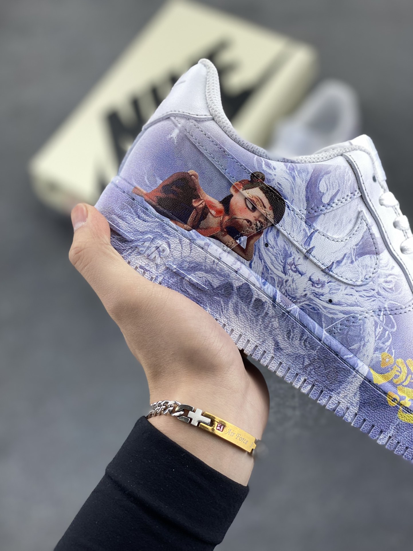 图片[6]-Air Force 1 Low 哪吒手绘涂鸦 原楦头原纸板 打造纯正空军版型 #专注外贸渠道 全掌内置蜂窝气垫 #原盒配件 原厂中底钢印、拉帮完美 货号：DD8959-100 尺码：36 36.5 37.5 38 38.5 39 40 40.5 41 42 42.5 43 44 44.5 45-选品中心