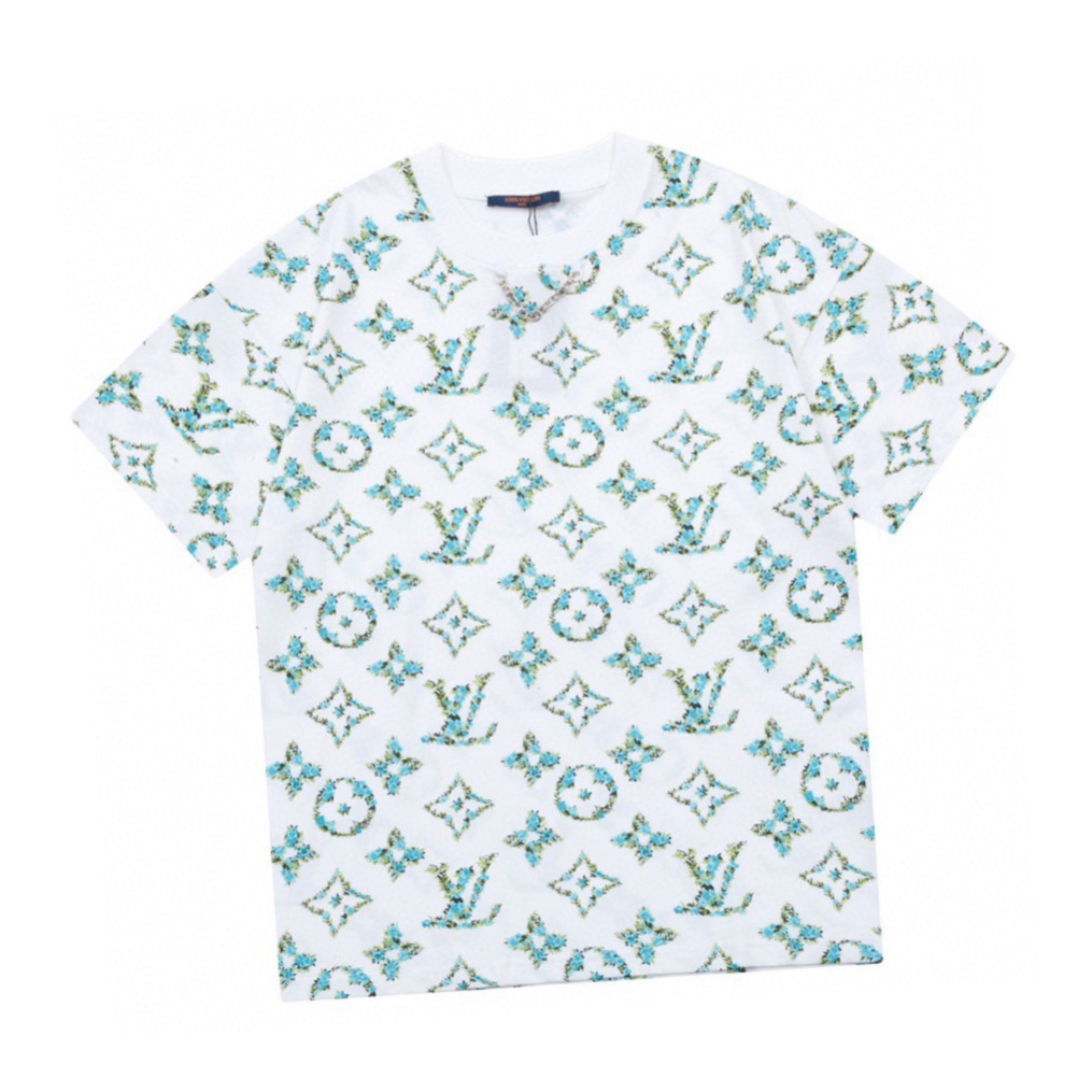 路易威登/Louis Vuitton 夏季新品 满印花卉logo圆领短袖T恤