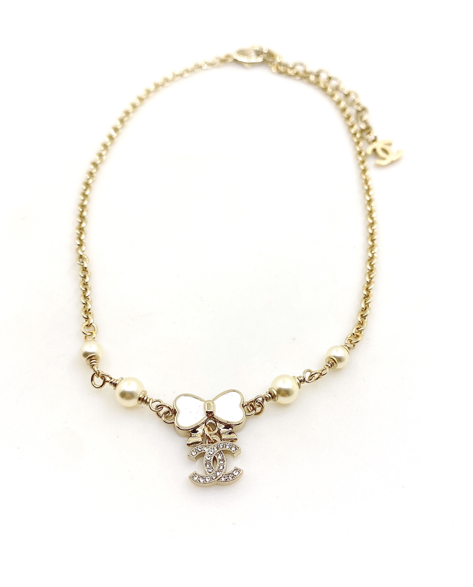 NO:107359,ch*nel latest white bow necklace] consistent ZP brass material, jewelry quality, necklace19860909ch*nel 最新款白蝴蝶结项链】一致ZP黄铜材质,饰品精品,necklace,Jewelry