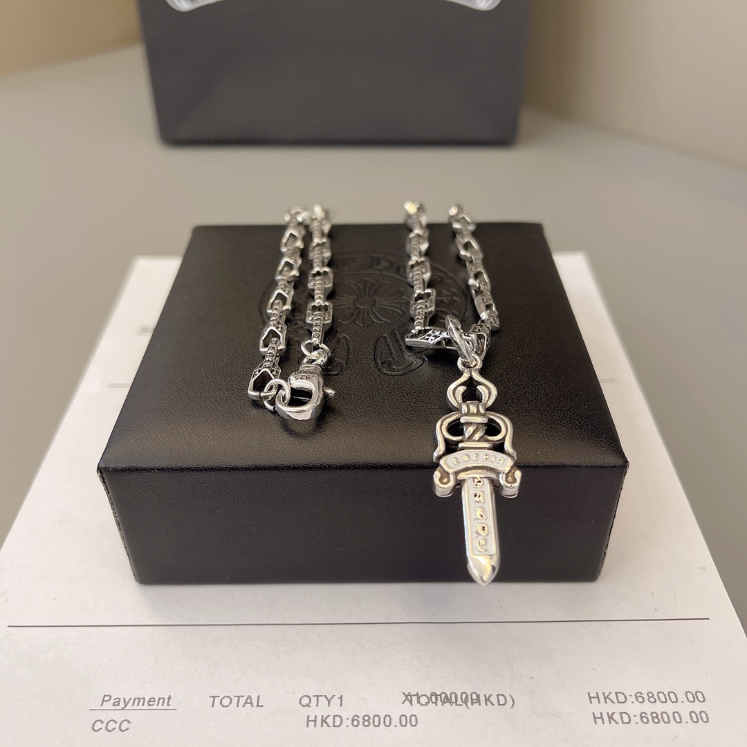 NO:379858,Necklace Chrome Hearts Beautiful necklace is really good~ Size 60, jewelry quality, chrome hearts, chrome hearts, necklace19860909项链 Chrome Hearts 克罗心 绝美项链 真的好好看～ 尺寸60,饰品精品,chrome hearts,chrome hearts,necklace,Jewelry