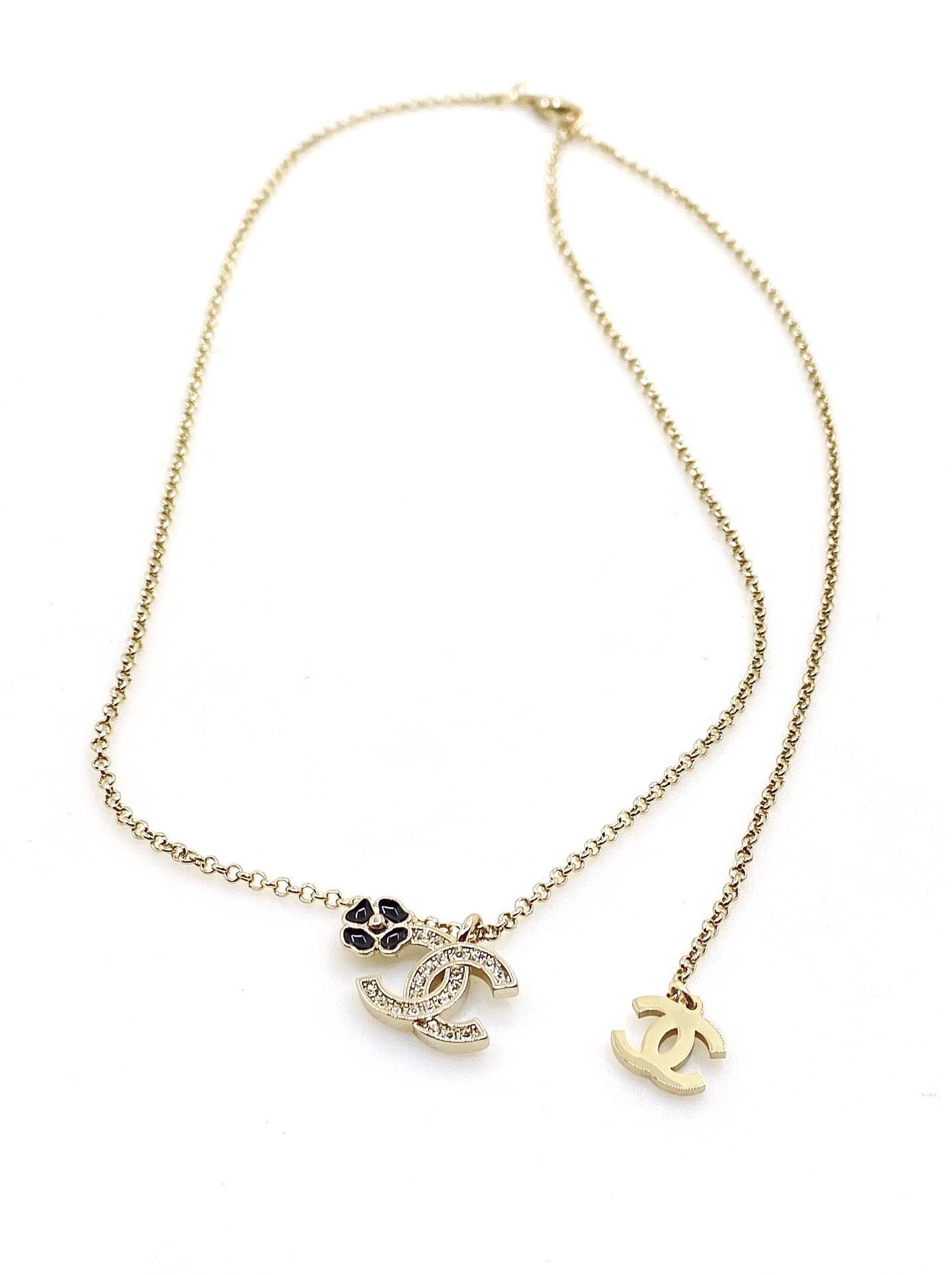 NO:107394,ch*nel latest black flower necklace] consistent ZP brass material, jewelry quality, necklace19860909ch*nel 最新款黑色花项链】一致ZP黄铜材质,饰品精品,necklace,Jewelry