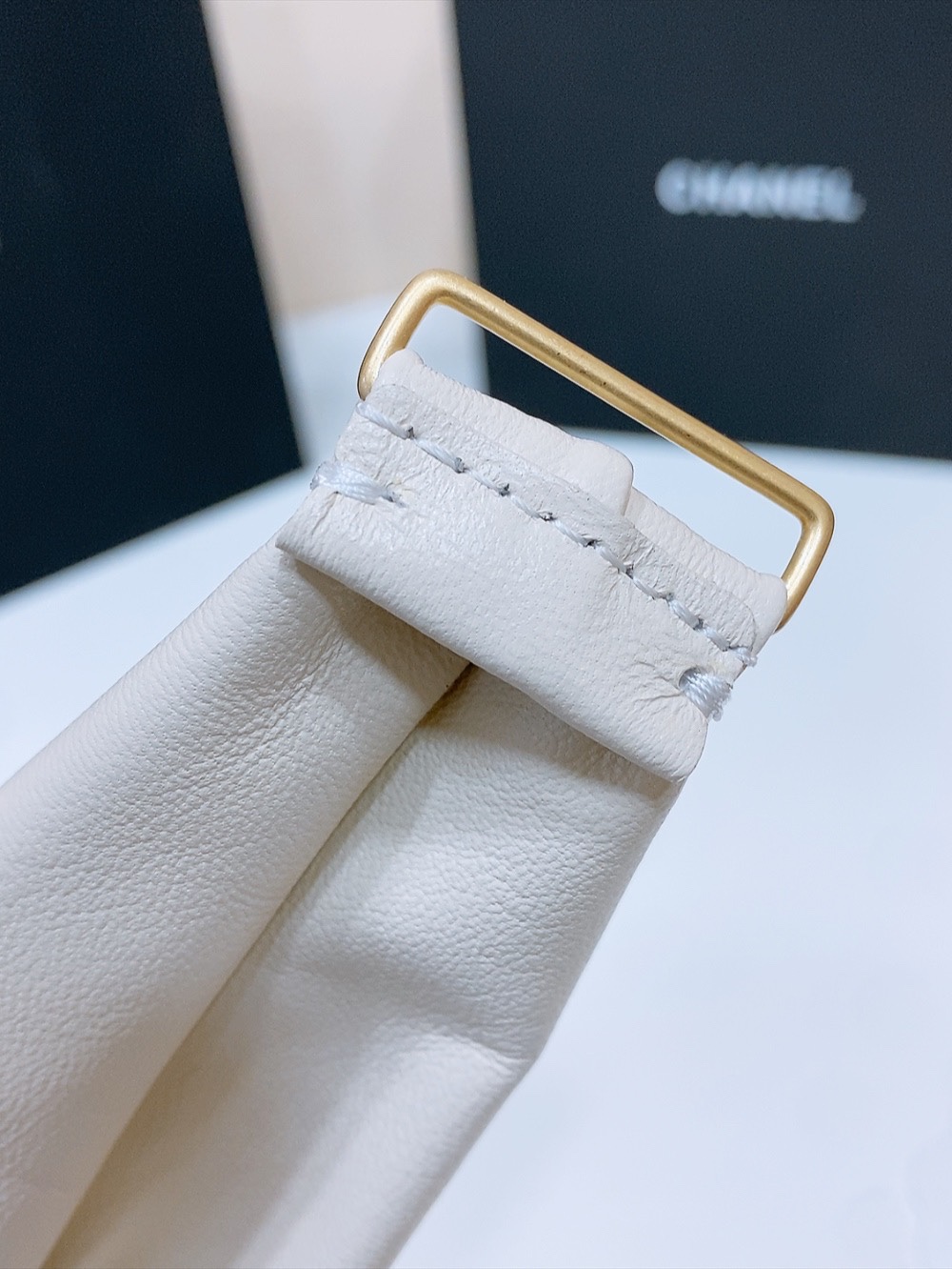 Chanel 代购级 香奈儿 chanel 光面CC黄铜搭扣 羊皮弹力腰带 弹性极好 3