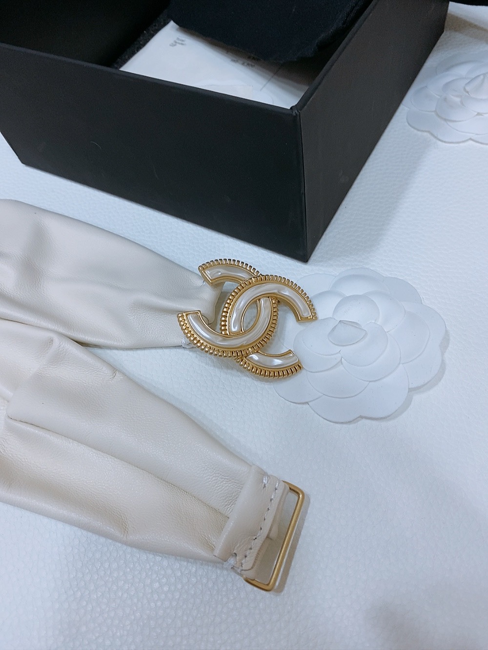 Chanel 代购级 香奈儿 chanel 光面CC黄铜搭扣 羊皮弹力腰带 弹性极好 3