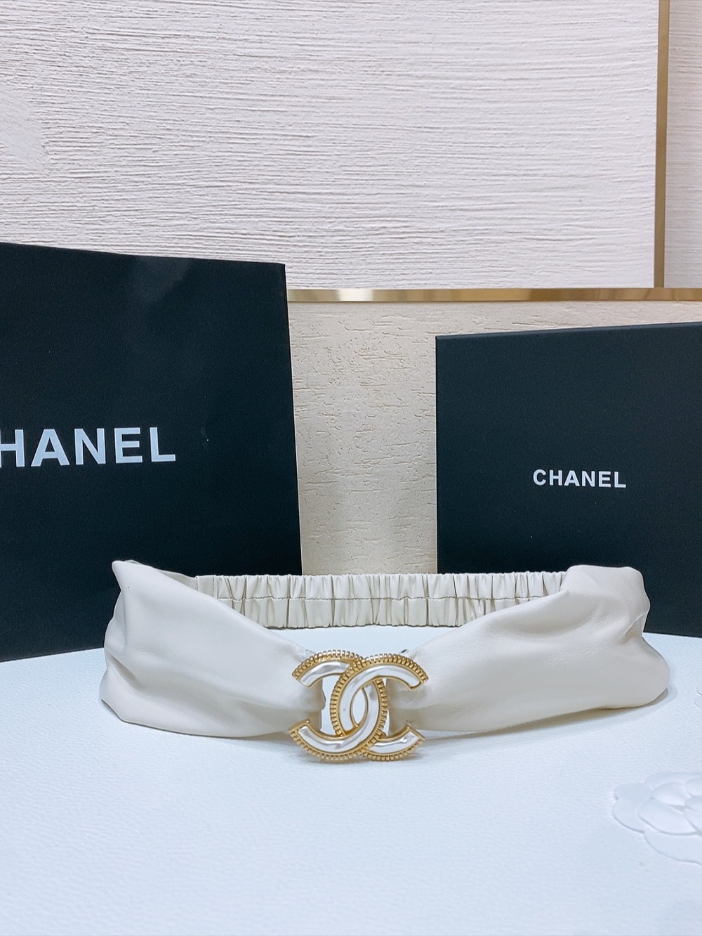Chanel 代购级 香奈儿 chanel 光面CC黄铜搭扣 羊皮弹力腰带 弹性极好 3