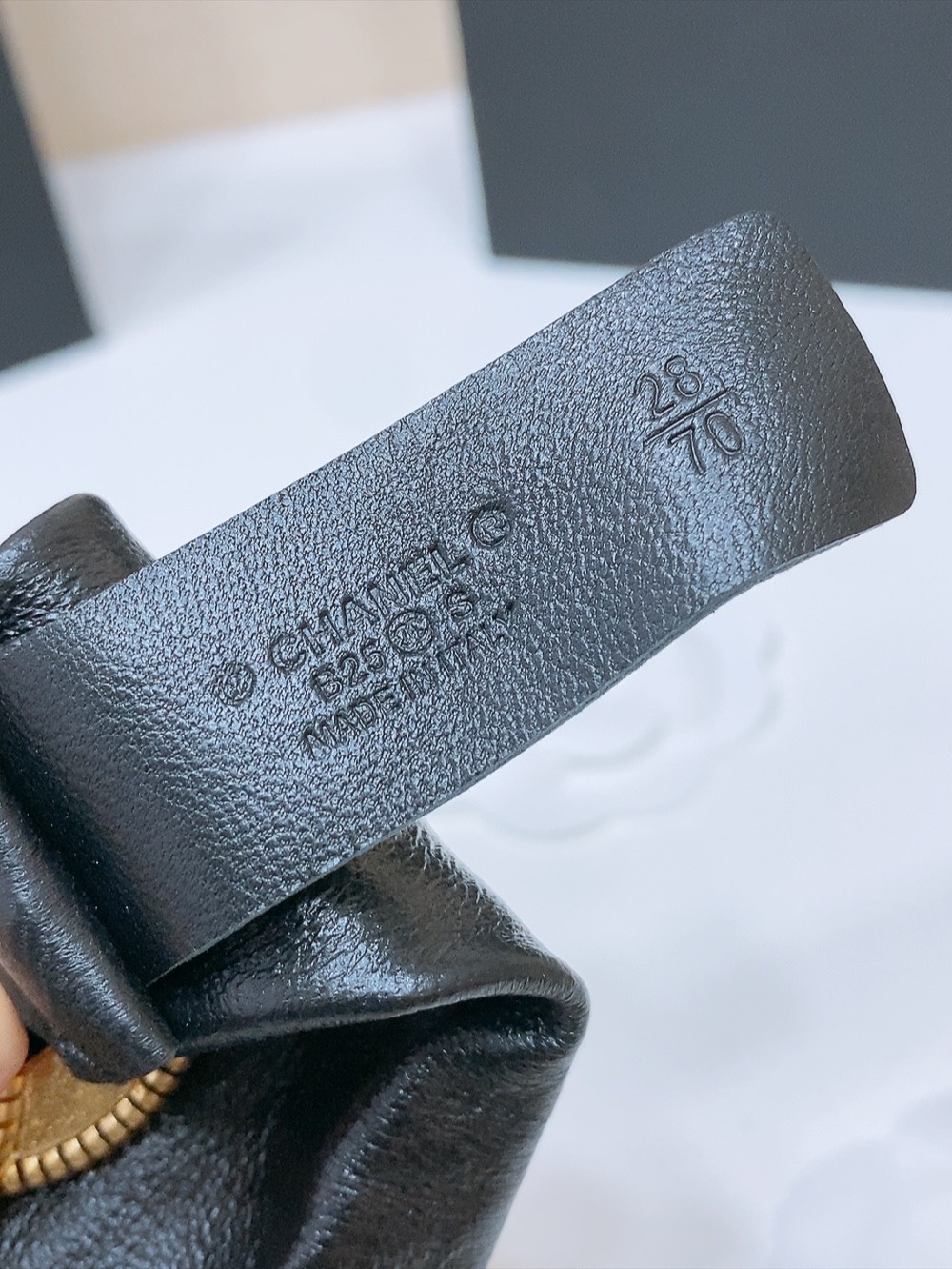 Chanel 代购级 香奈儿 chanel 光面CC黄铜搭扣 羊皮弹力腰带 弹性极好 3