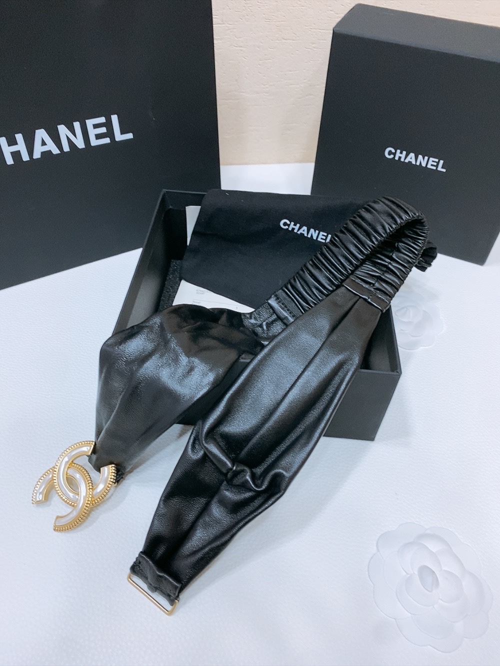 Chanel 代购级 香奈儿 chanel 光面CC黄铜搭扣 羊皮弹力腰带 弹性极好 3