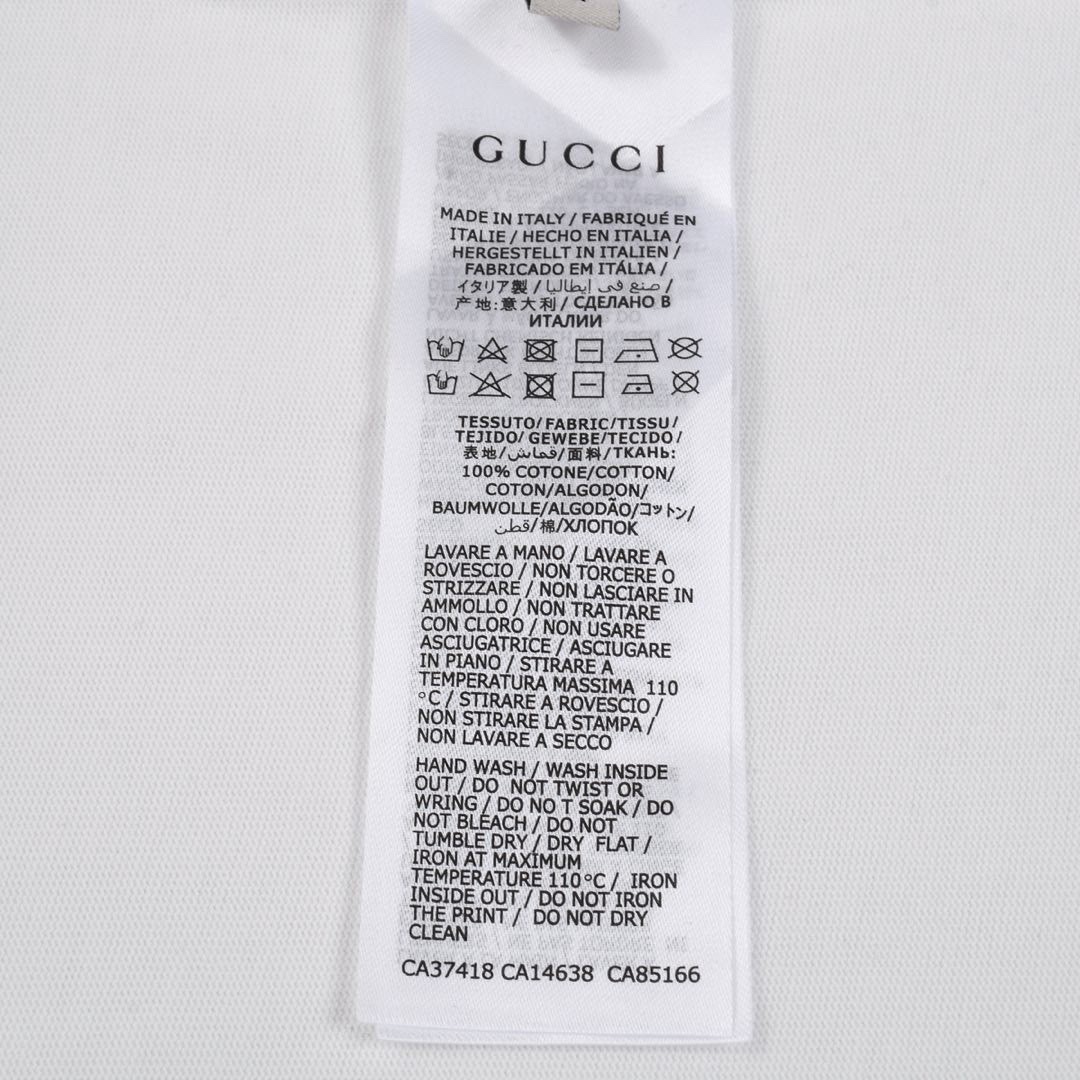 古驰/Gucci 夏季新款 红黄绿三色刺绣字母圆领短袖T恤