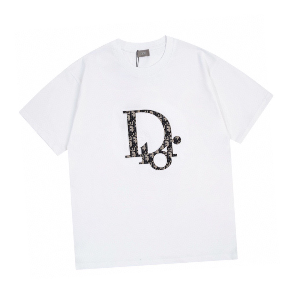 迪奥/Dior 夏季新款 老花字母贴布圆领短袖T恤
