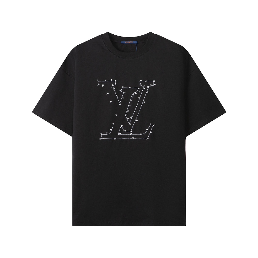 路易威登/Louis Vuitton 夏季新款 星宿字母连线刺绣圆领短袖T恤