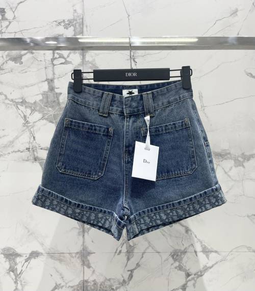 Dior Denim Shorts with Logo Trim, High-Waisted, Cotton, Classic Fit 1 Dior Denim Shorts with Logo Trim, High-Waisted, Cotton, Classic Fit