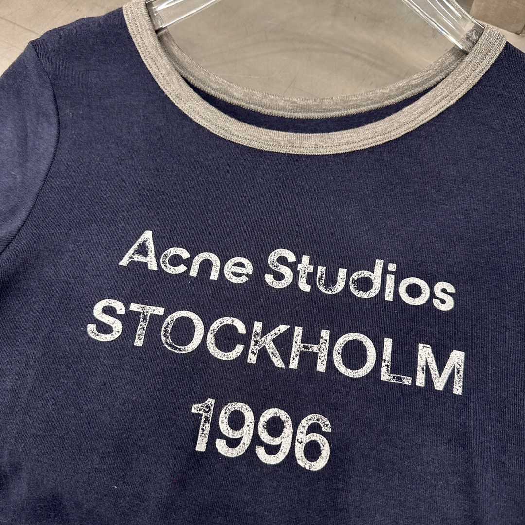  🆕ACNE｜新款打底t恤，纯棉面料柔软修身显瘦不紧身，高弹力面料包容性强，撞色拼接设计，胸前水印印花，