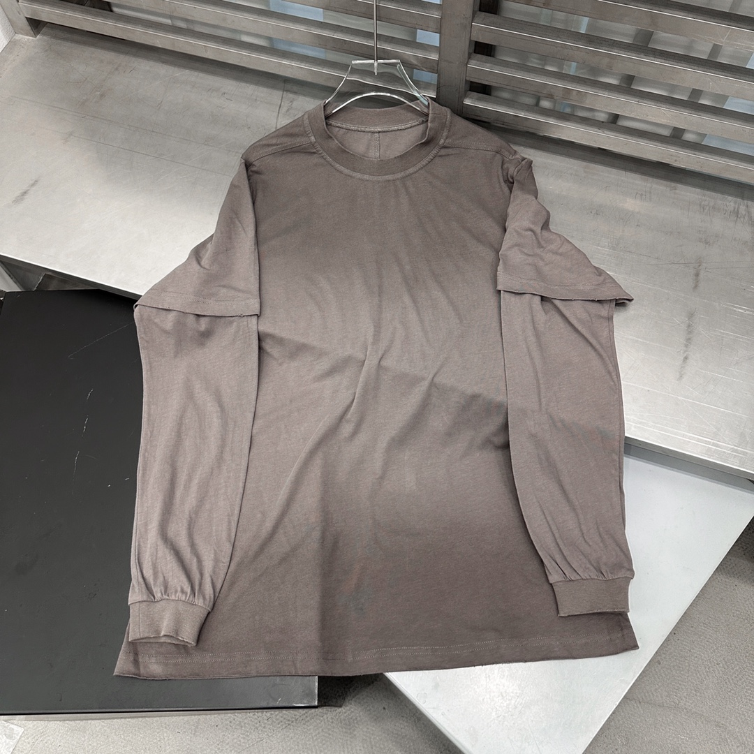  🆕Rick Owens ｜新款t恤，纯棉面料，重工做旧水洗工艺，喷色处理废土风十足，假两件设计一衣多穿