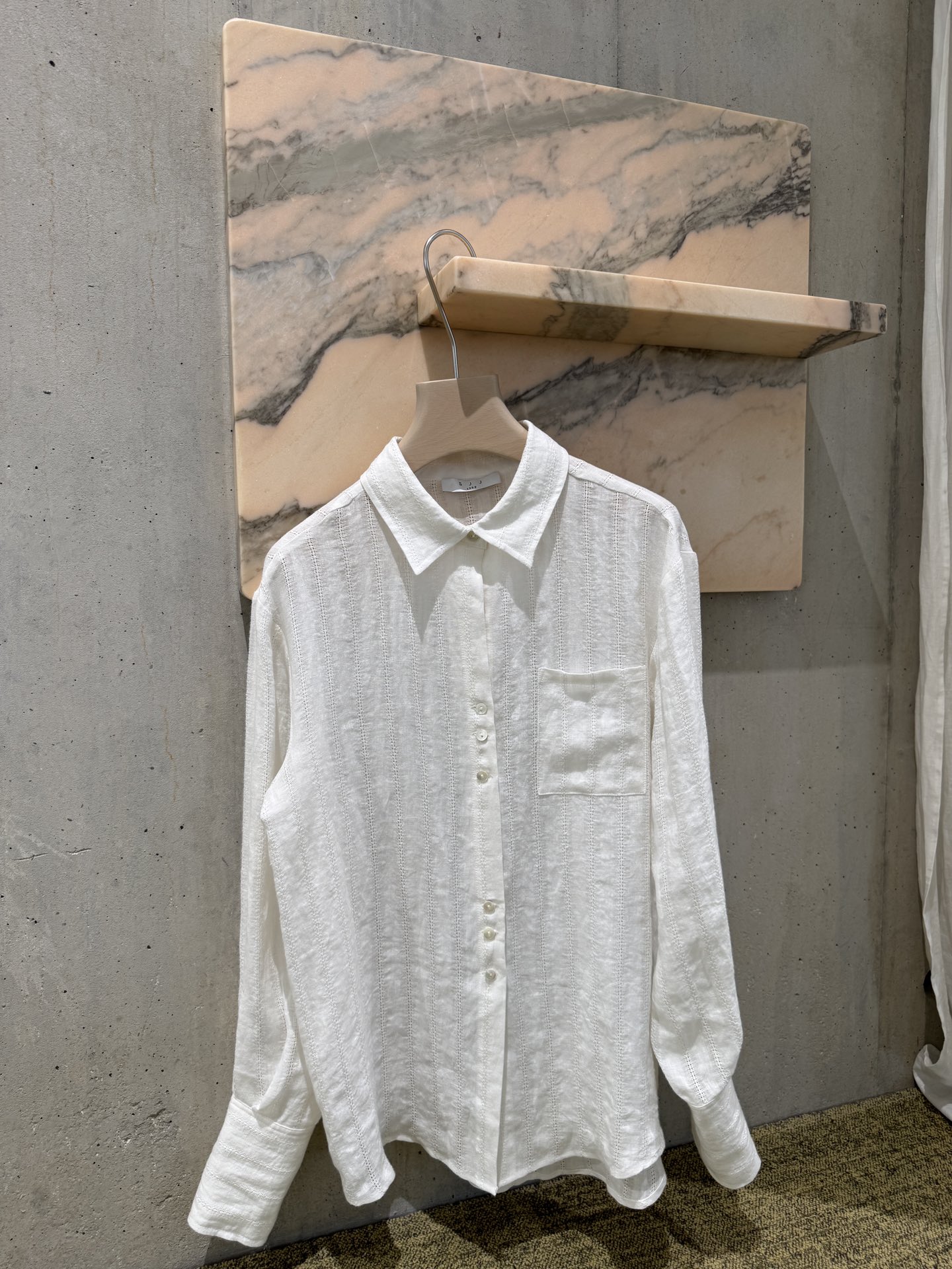 NO:326645,YS｜2025 Spring and Summer New Jacquard Line Shirt As Beautiful Like Pearls Glossy Imported Shell Buckle This upper body is particularly beautiful SML, Shirts,alexander wang19860909YS｜2025 春夏新款 提花亚麻衬衫 像珍珠一样美 有光泽的进口贝壳扣 这件上身特别漂亮  SML,,shirts,alexander wang,Women's clothing