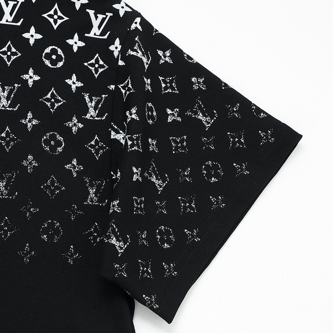 路易威登/Louis Vuitton 夏季新款 老花渐变字母印花圆领短袖T恤