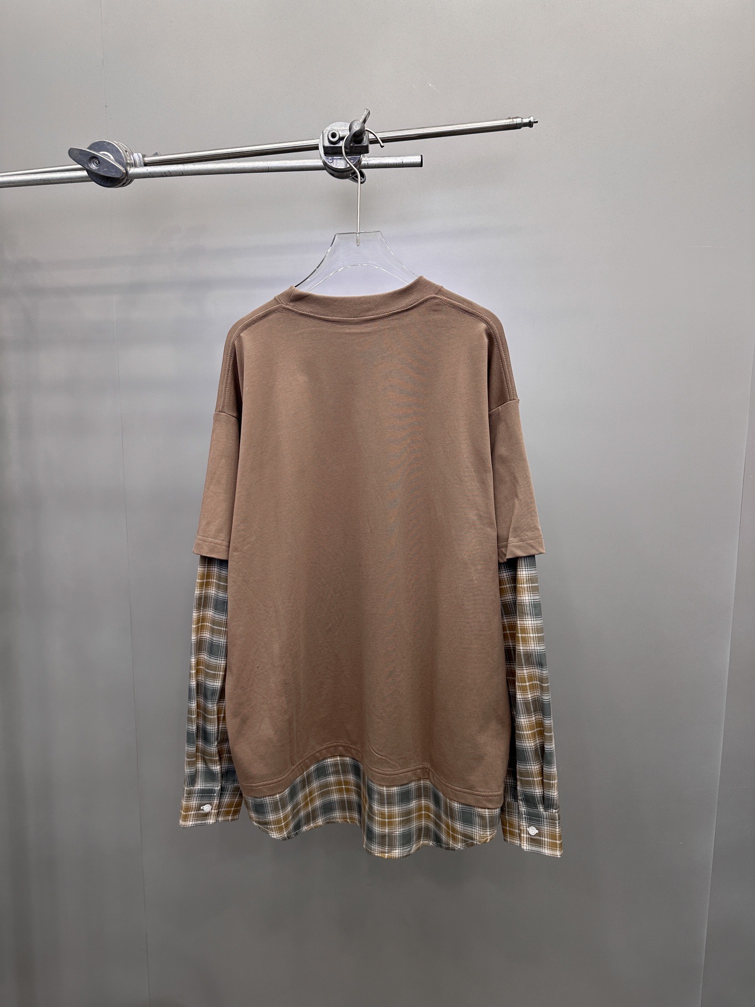  🆕ACNE｜新款长袖，磨毛棉面料，拼接定制格纹衬衫，假两件设计感十足，宽松版型不挑人，尺码Sml