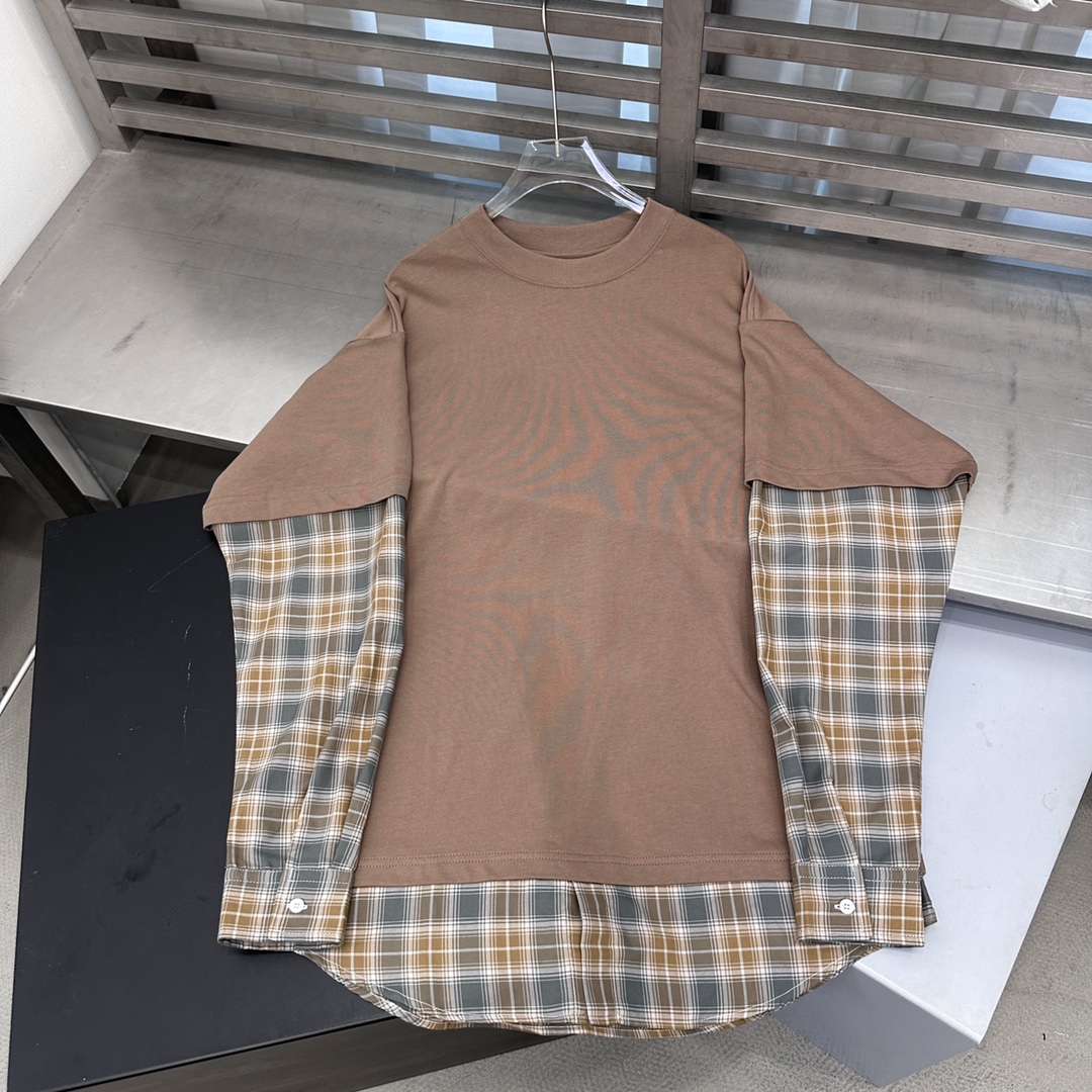  🆕ACNE｜新款长袖，磨毛棉面料，拼接定制格纹衬衫，假两件设计感十足，宽松版型不挑人，尺码Sml