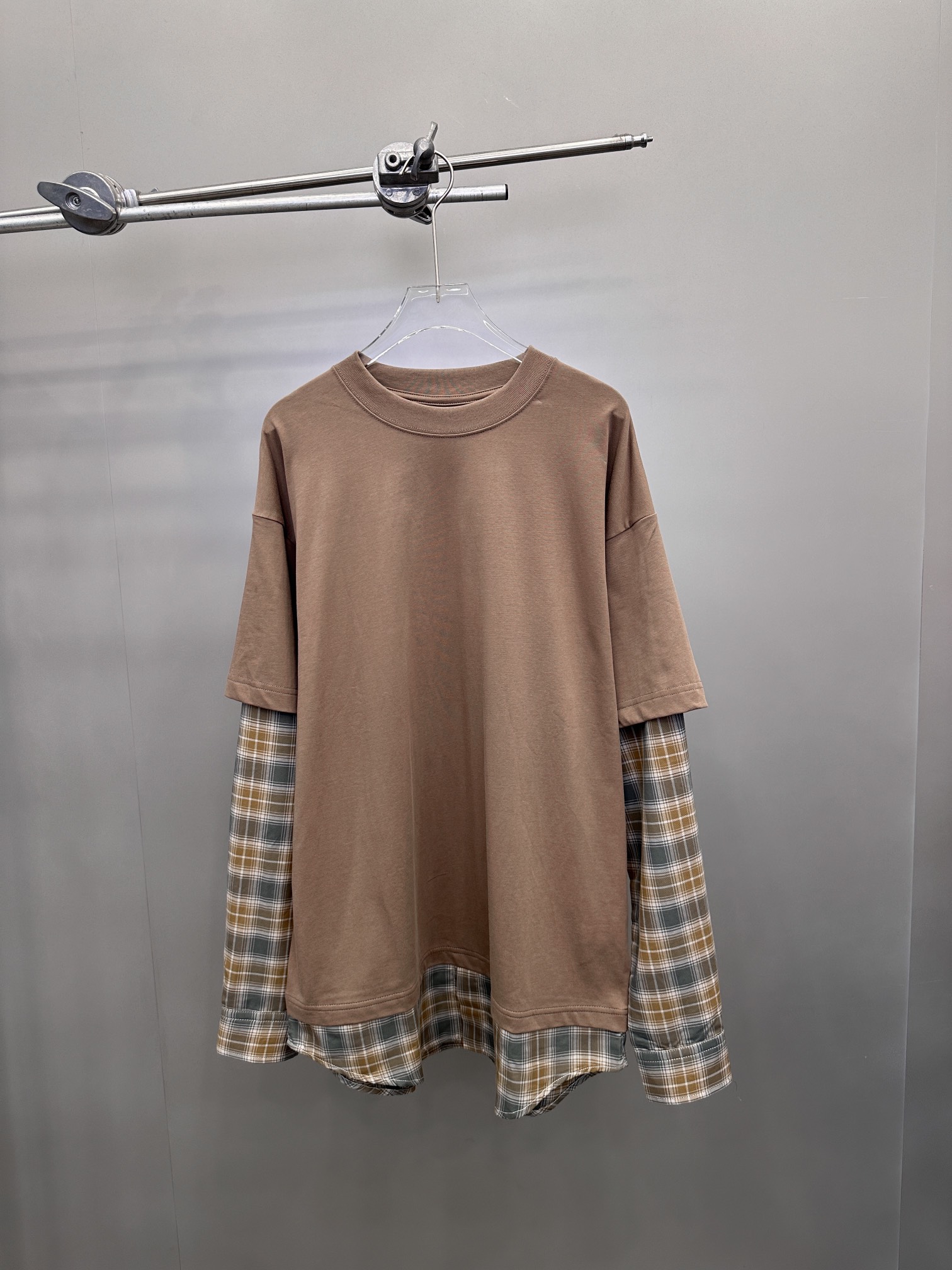  🆕ACNE｜新款长袖，磨毛棉面料，拼接定制格纹衬衫，假两件设计感十足，宽松版型不挑人，尺码Sml
