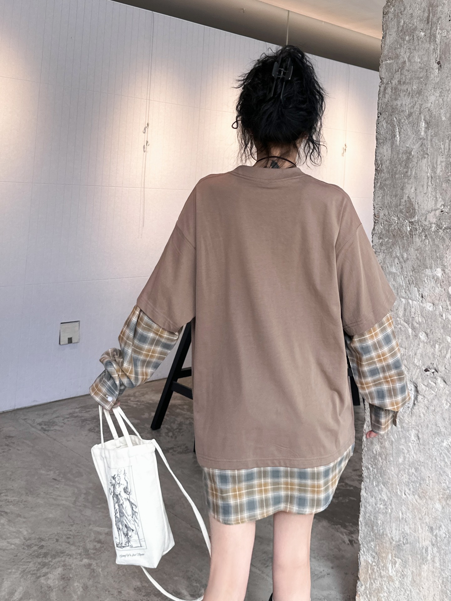  🆕ACNE｜新款长袖，磨毛棉面料，拼接定制格纹衬衫，假两件设计感十足，宽松版型不挑人，尺码Sml