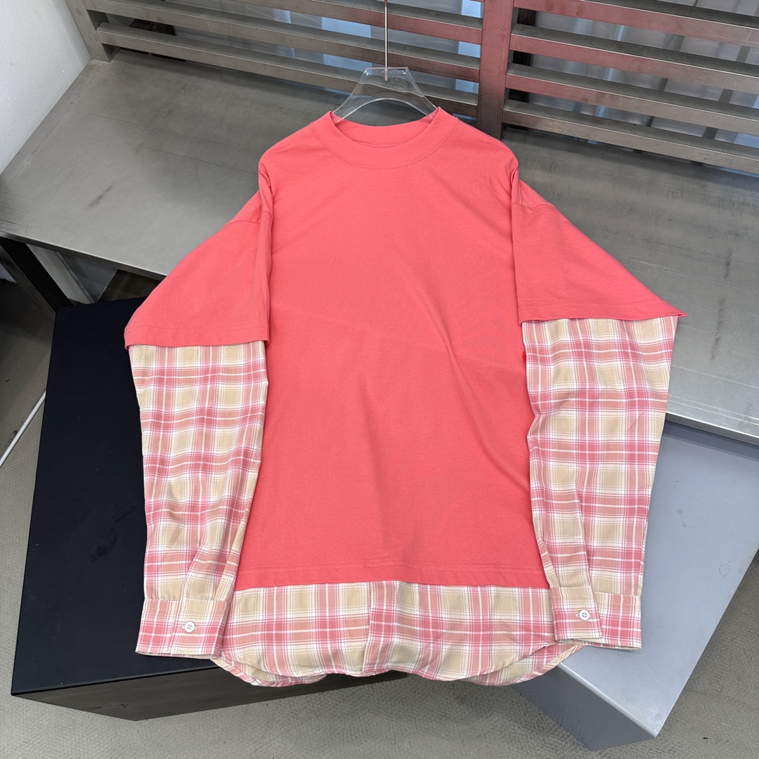  🆕ACNE｜新款长袖，磨毛棉面料，拼接定制格纹衬衫，假两件设计感十足，宽松版型不挑人，尺码Sml