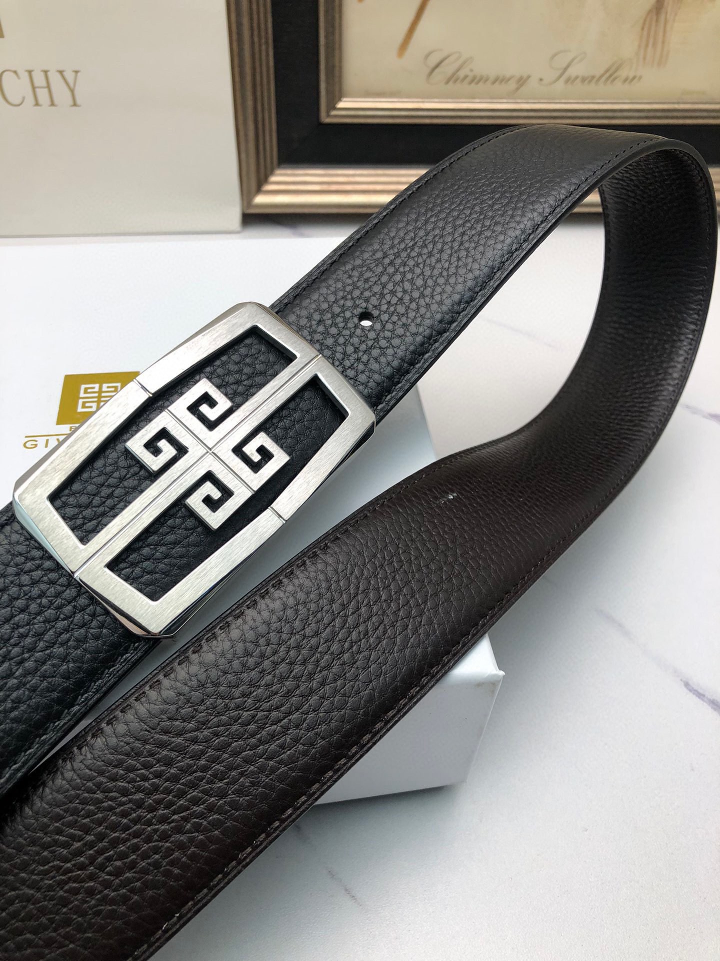 High-Quality Lynch Belt for Man with Single-Headed Calves, Deer Skin, Threaded Appearance - 图片 5