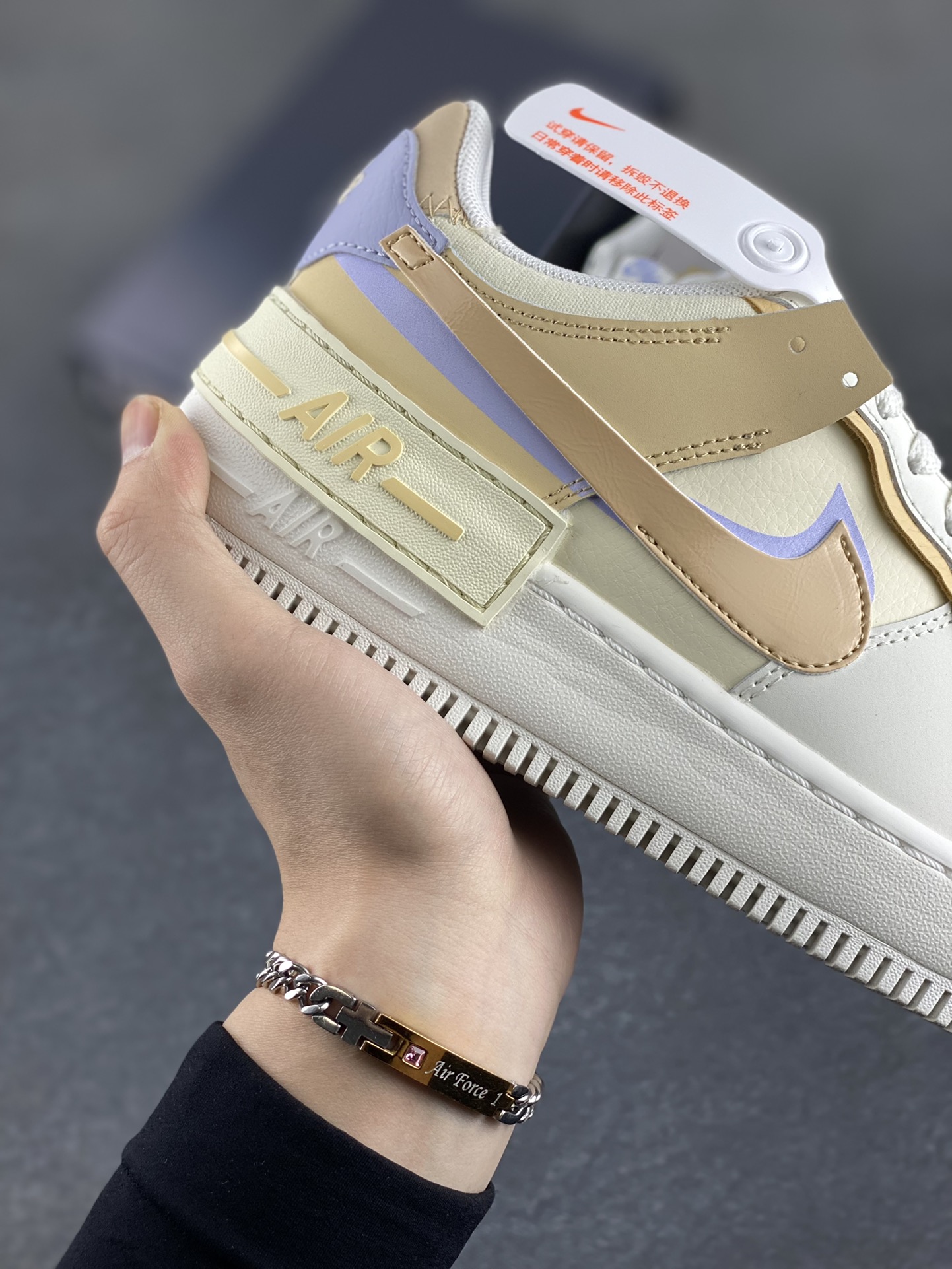 图片[6]-NK Air Force 1 Shadow 轻量增高低帮百搭板鞋\”拼接马卡龙\” 全新少女系解构主义设计双层轻量EVA发泡中底+防滑RB橡胶外圈底鞋底 原楦头原纸板 打造纯正空军版型 专注外贸渠道 全掌内置蜂窝气垫 原盒配件 原厂中底钢印、拉帮完美 货号：DZ1847-114 尺码：35.5 36 36.5 37.5 38 38.5 39 40-选品中心