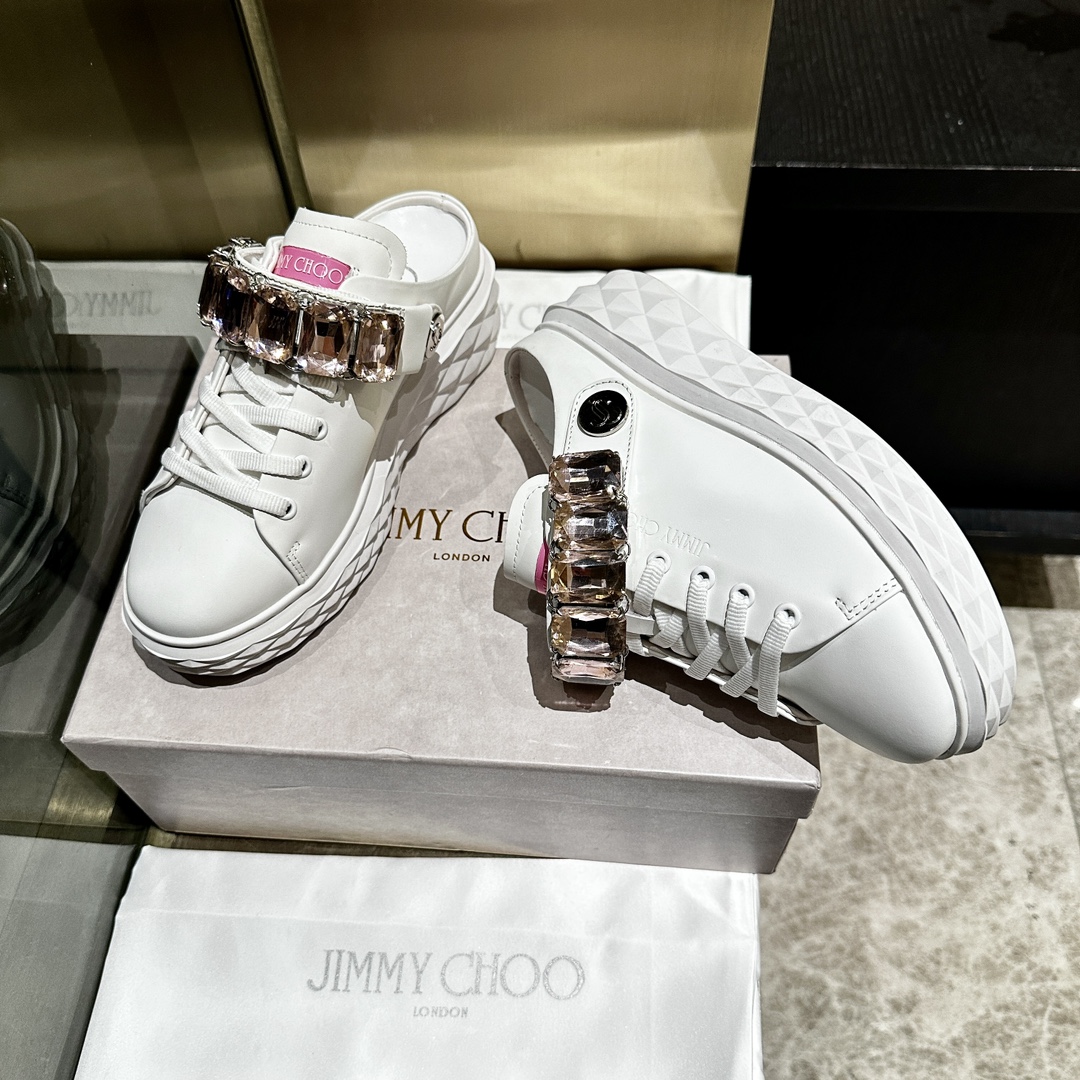 Jimmy Choo Embellished Leather Sneakers - Authentic Designer Style 7 i1741841016 4418 5