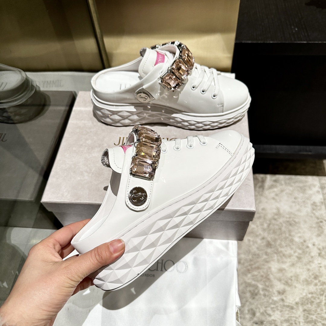 Jimmy Choo Embellished Leather Sneakers - Authentic Designer Style 5 i1741841016 8984 3