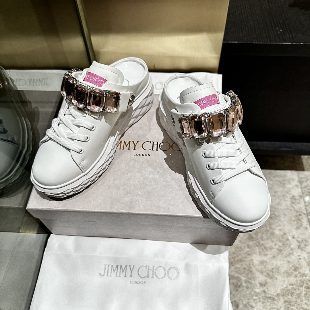 Jimmy Choo Embellished Leather Sneakers - Authentic Designer Style 4 i1741841016 9735 1