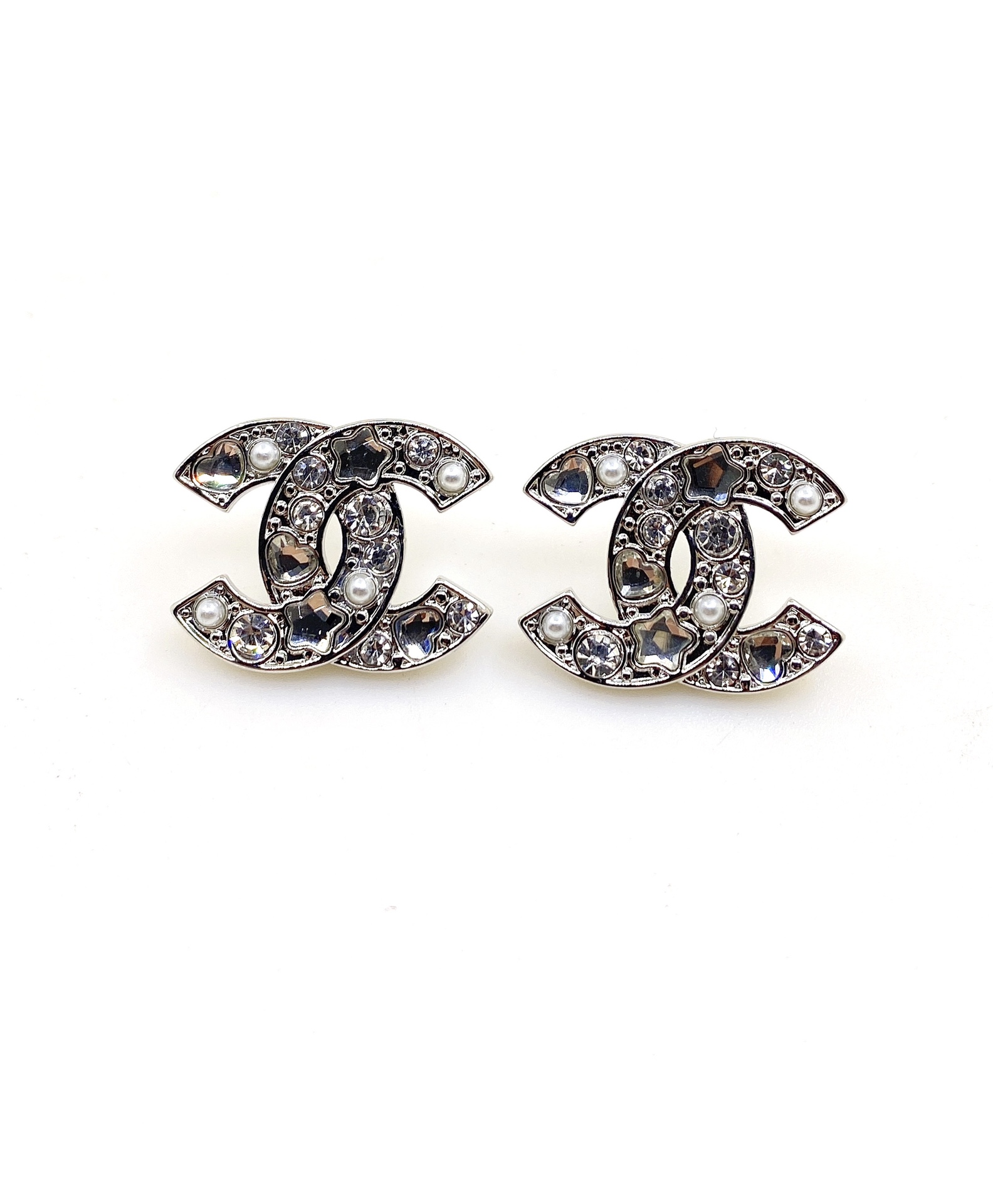 NO:107412,ch*nel latest platinum cc earrings] consistent ZP brass material, jewelry quality19860909ch*nel 最新款白金cc耳钉】一致ZP黄铜材质,饰品精品,Jewelry