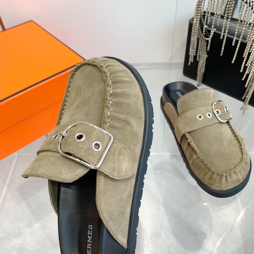 Hermès Teddy Wool H Slippers - Trendy Flat Mules for Women 8 i1741877217 2949 5