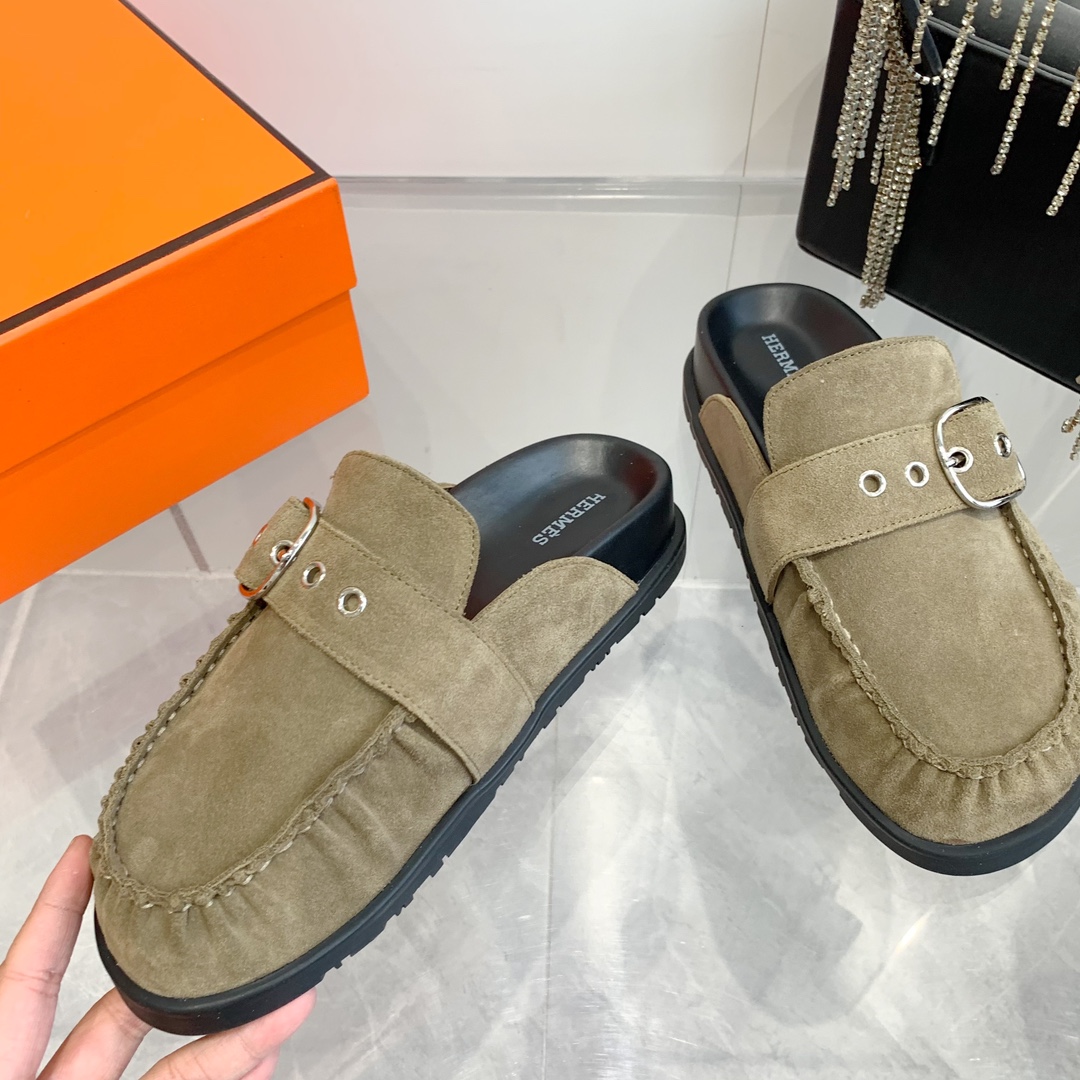 Hermès Teddy Wool H Slippers - Trendy Flat Mules for Women 6 i1741877217 6124 3