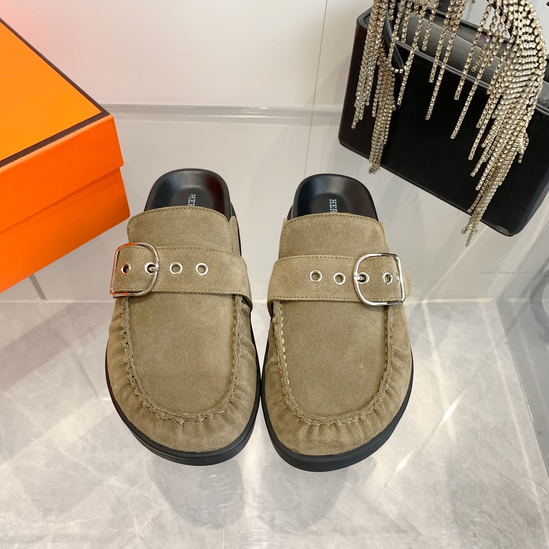 Hermès Teddy Wool H Slippers - Trendy Flat Mules for Women 4 i1741877217 9393 0