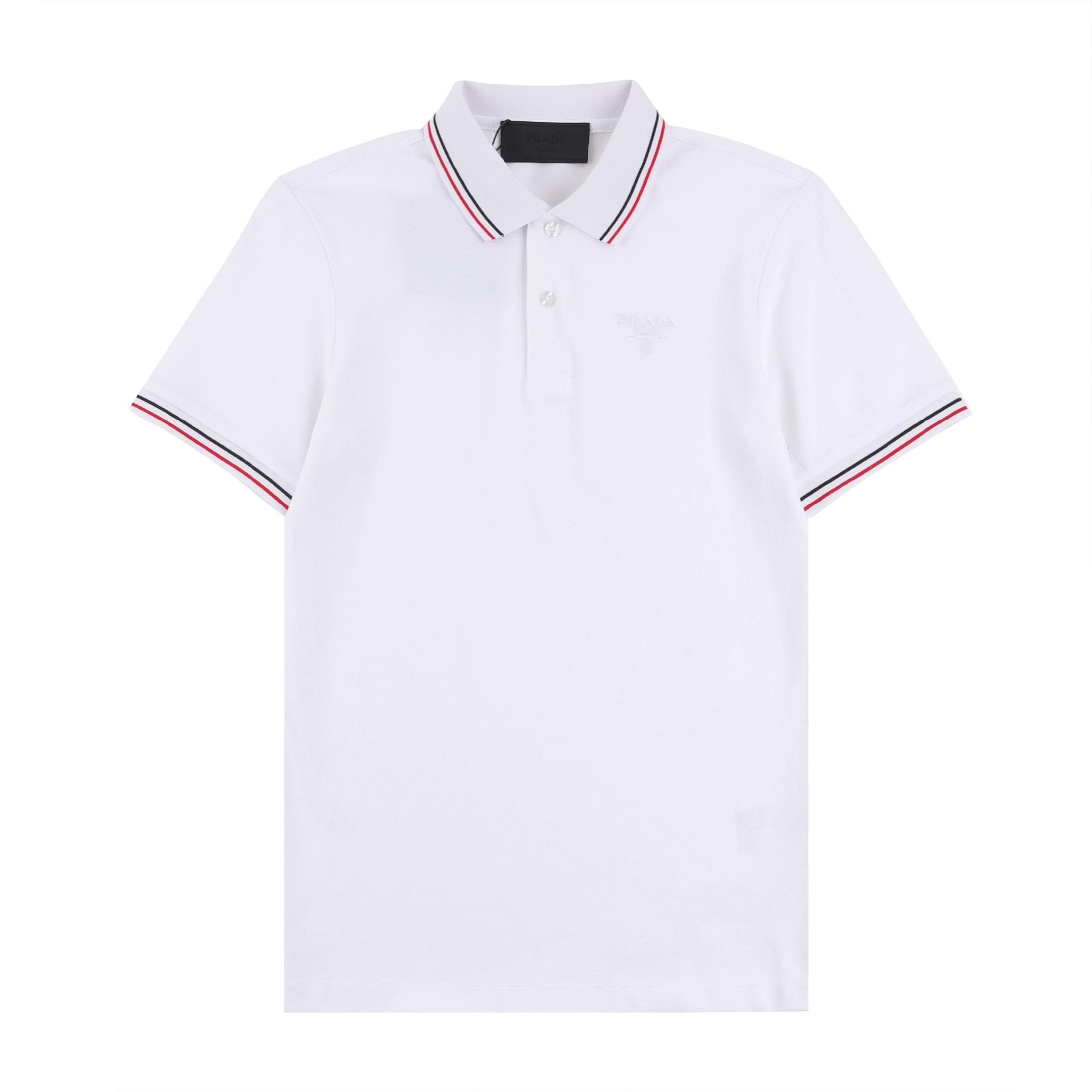 PRAD* 2025SS POLO de Solapa Primavera/Verano Nuevo Estilo Logo original personalizado bordado en el pecho y botones con…