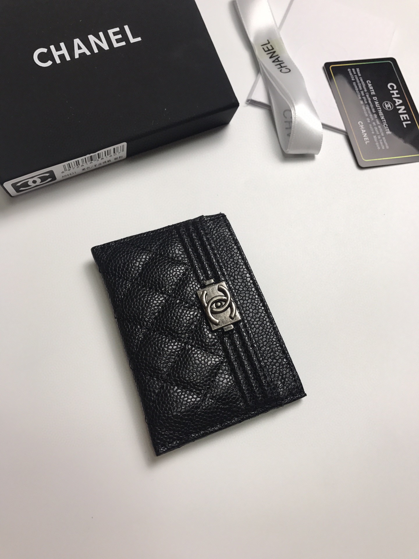 Chanel香奈儿 魚子酱牛皮カードケース 高品質