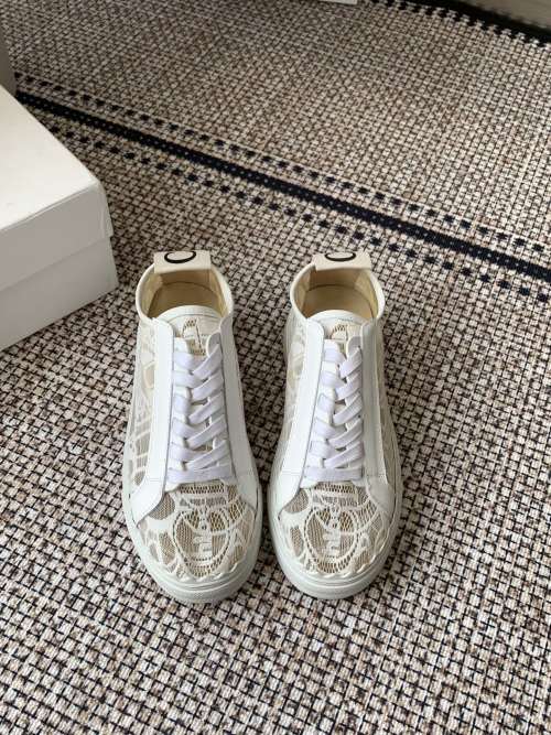 Chloé White Lace Sneakers Women's Designer Shoes, Calfskin Leather, EU 35-41 1 Chloé White Lace Sneakers Women's Designer Shoes, Calfskin Leather, EU 35-41