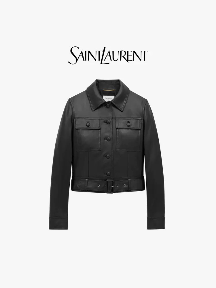 NO:328893,Model number G25031577 Saint Laurent YSL new model exclusive customized high-end European quality!  Textured acetic acid fabric is silky and comfortable and super high-end!  Cool and fashionable double pocket buckle lapel short motorcycle suit long-sleeved jacket!  Black, caramel color, (Xl size shoulder width 42, bust 108, sleeve length 61, clothing length 54), saint laurent, saint laurent, jackets & coats, alexander wang19860909款号G25031577 圣罗兰YSL新款独家定制高端欧货品质！纹理感醋酸面料手感丝滑舒适超级高档！酷飒时尚双口袋系扣翻领短款机车服长袖外套！黑色、焦糖色、（Xl码肩宽42,胸围108,袖长61,衣长54）,,saint laurent,saint laurent,jackets & coats,alexander wang,Women's clothing