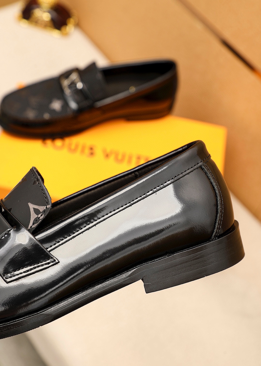 Louis Vuitton Men's Leather Loafers with Iconic Monogram - Black, Sizes 38-44 8 i1742095233 3875 6