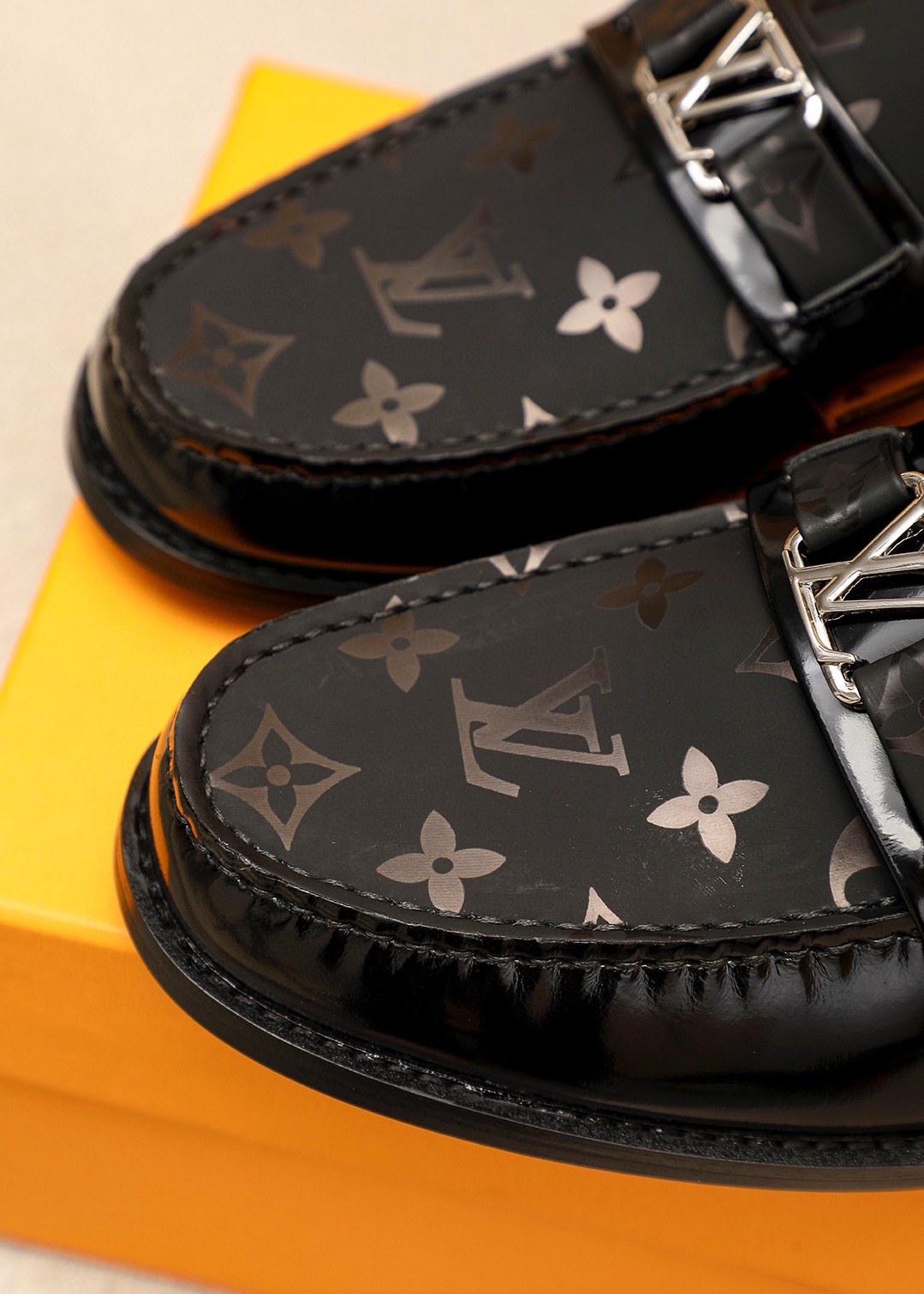 Louis Vuitton Men's Leather Loafers with Iconic Monogram - Black, Sizes 38-44 7 i1742095233 5265 5