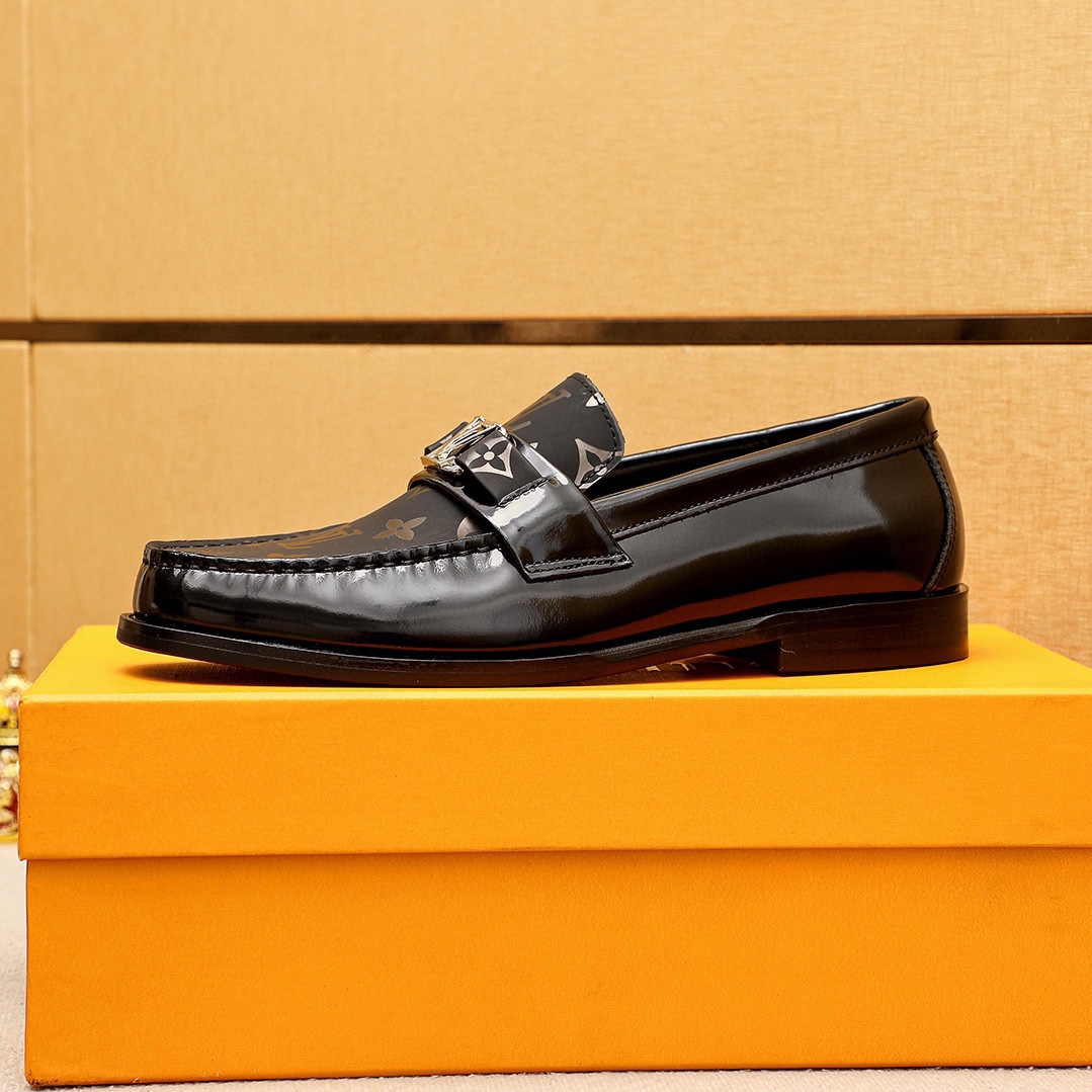 Louis Vuitton Men's Leather Loafers with Iconic Monogram - Black, Sizes 38-44 6 i1742095233 5637 4