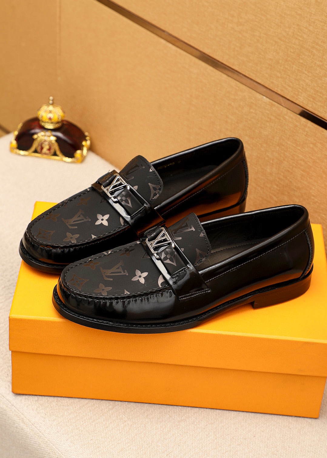 Louis Vuitton Men's Leather Loafers with Iconic Monogram - Black, Sizes 38-44 4 i1742095233 7420 2