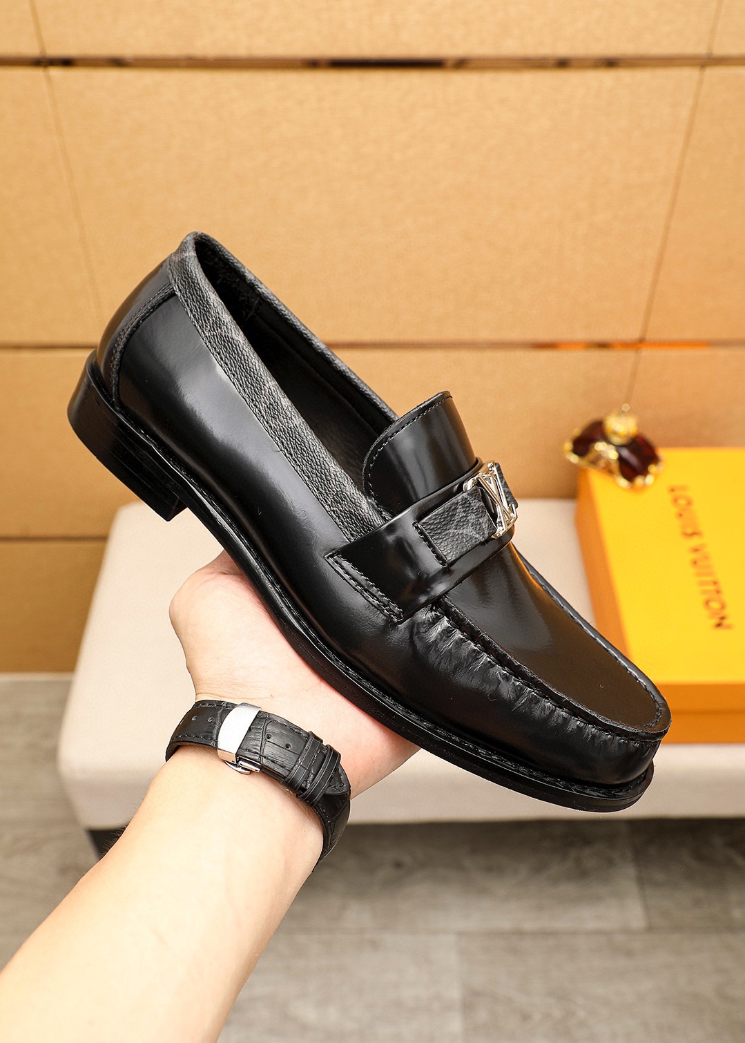 Louis Vuitton Men's Leather Loafers with Iconic LV Buckle - Sizes 38-44 5 i1742095386 2967 3