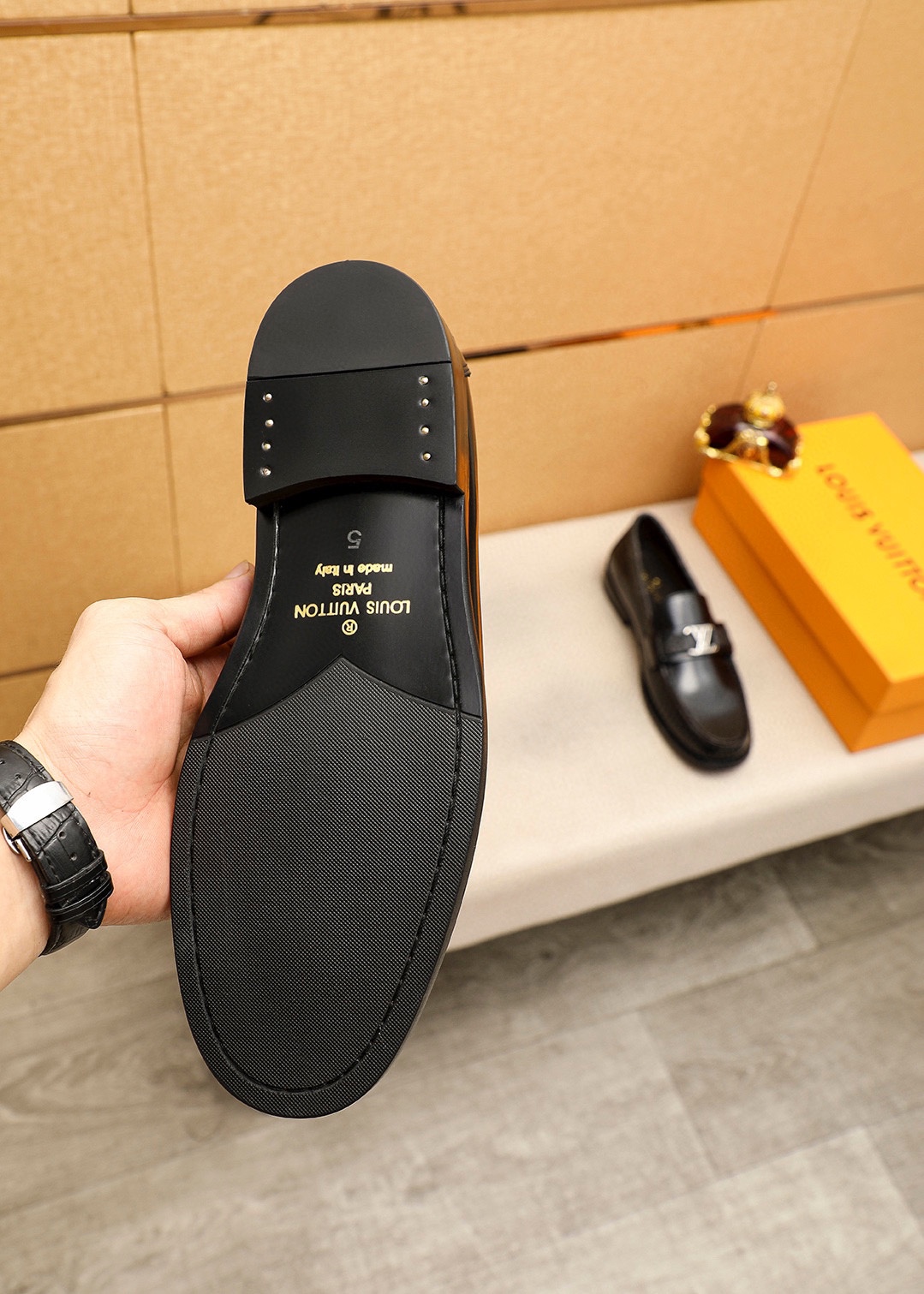 Louis Vuitton Men's Leather Loafers with Iconic LV Buckle - Sizes 38-44 10 i1742095386 6741 8