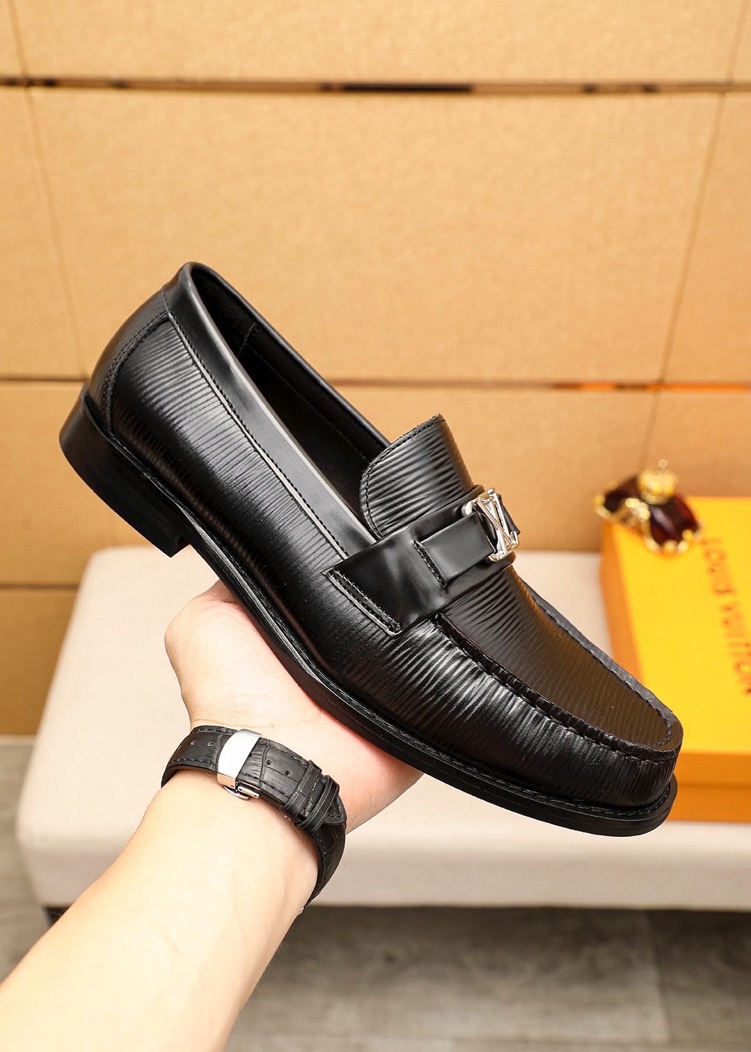 Louis Vuitton Leather Loafers - Black, Leather Upper, Iconic LV Hardware 5 i1742095538 1298 3